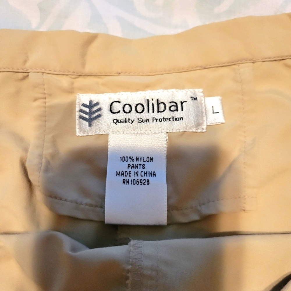 Coolibar khaki pants sun protection light weight size L